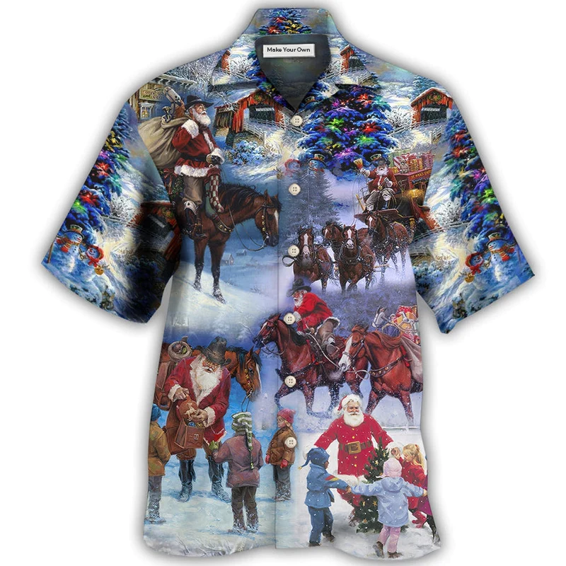 Hawaiian Shirt / Adults / S Cowboy Santa Merry Christmas Love Children - Hawaiian Shirt - Reefox