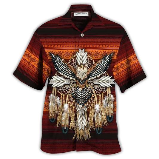 Hawaiian Shirt / Adults / S Native Style Love Peace Eagle - Hawaiian Shirt - Reefox