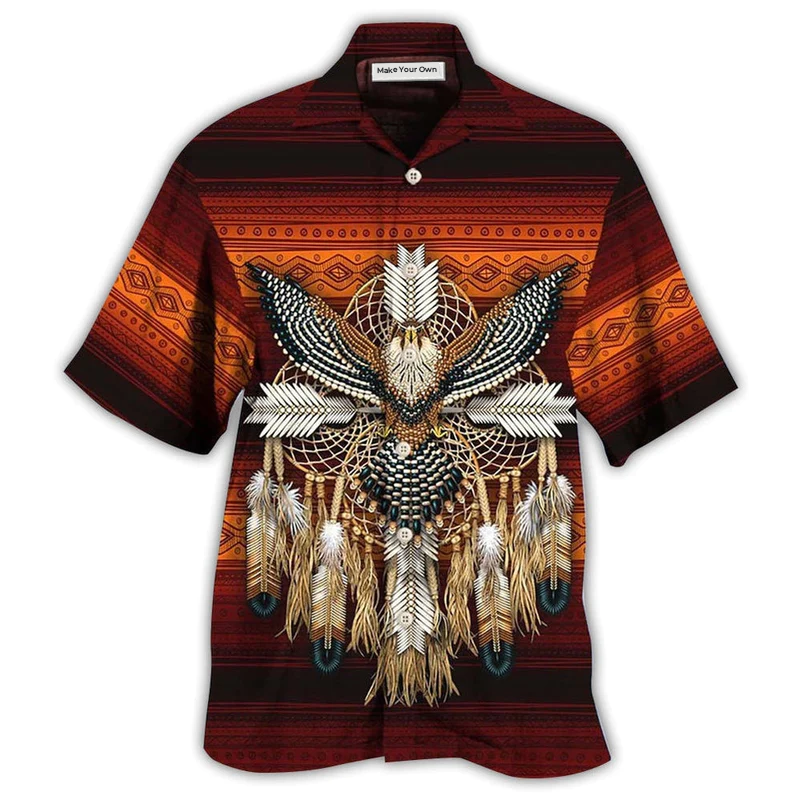 Hawaiian Shirt / Adults / S Native Style Love Peace Eagle - Hawaiian Shirt - Reefox
