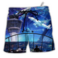 Beach Short / Adults / S Airplane And Air Traffic Controller - Beach Short Reefox - Owls Matrix LTD