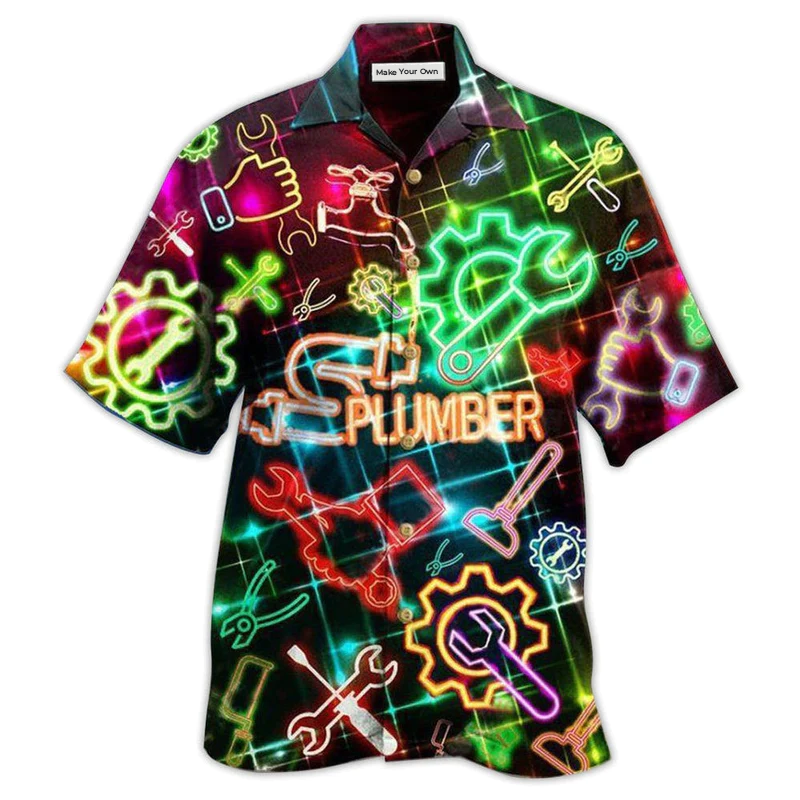 Hawaiian Shirt / Adults / S Plumber Amazing Neon - Hawaiian Shirt - Reefox