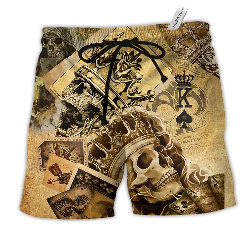 Beach Short / Adults / S Skull Amazing Ace Gambling - Beach Short Reefox - Owls Matrix LTD
