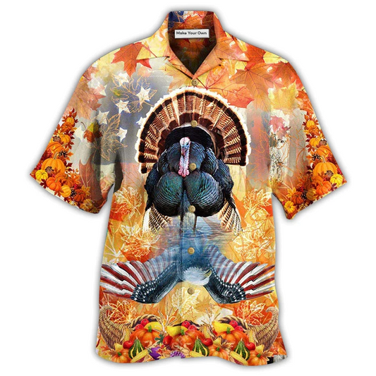 Hawaiian Shirt / Adults / S Turkey Love Autumn Love America - Hawaiian Shirt - Reefox