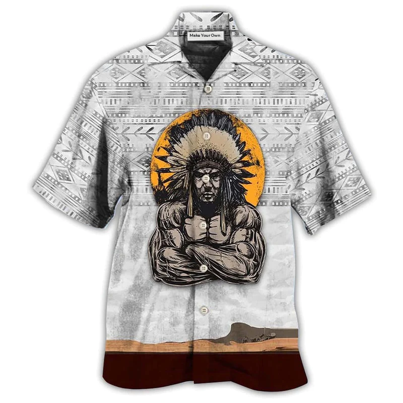 Hawaiian Shirt / Adults / S Native Human Stronger Angry Cool - Hawaiian Shirt - Reefox