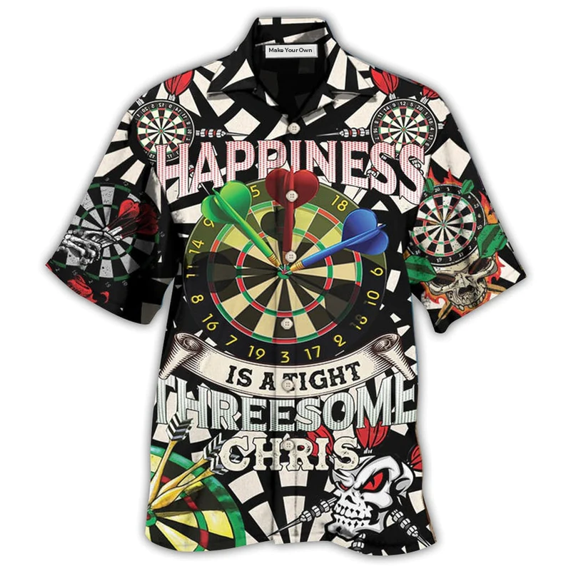 Hawaiian Shirt / Adults / S Darts Happiness Black And White Style - Hawaiian Shirt - Reefox