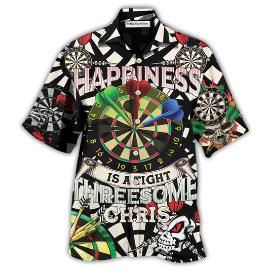Hawaiian Shirt / Adults / S Darts Happiness Black And White Style - Hawaiian Shirt - Reefox