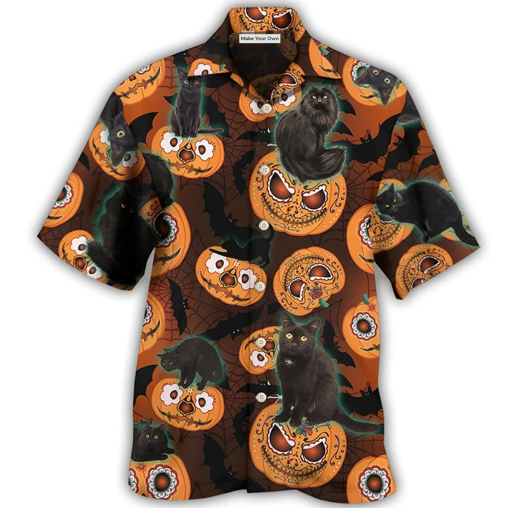 Hawaiian Shirt / Adults / S Halloween Is Better Cat Make - Hawaiian Shirt - Reefox