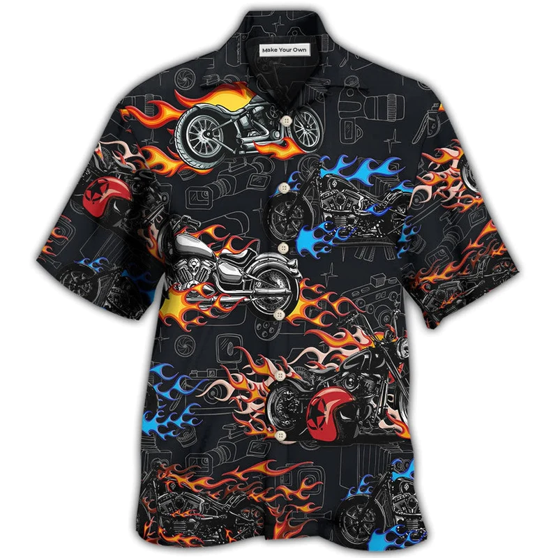 Hawaiian Shirt / Adults / S Motorcycle Photography I Like Motorcycles And Photography - Hawaiian Shirt - Reefox
