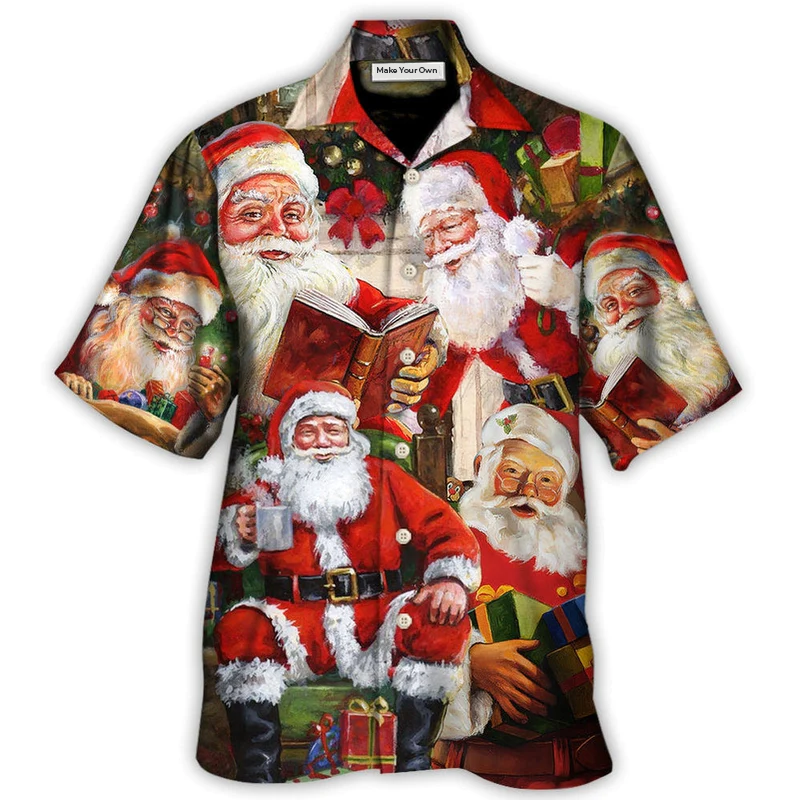 Hawaiian Shirt / Adults / S Christmas Santa Claus Story Nights Gift For Xmas Painting Style - Hawaiian Shirt - Reefox