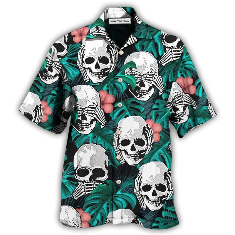 Hawaiian Shirt / Adults / S Skull Love Beautiful Life - Hawaiian Shirt - Reefox