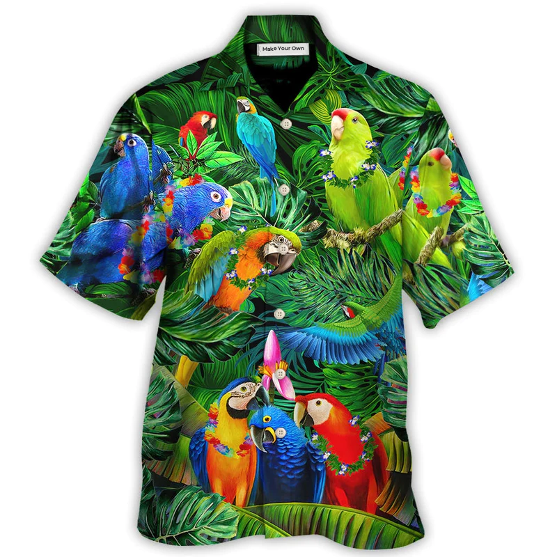 Hawaiian Shirt / Adults / S Parrot Couple Love Happiness - Hawaiian Shirt - Reefox