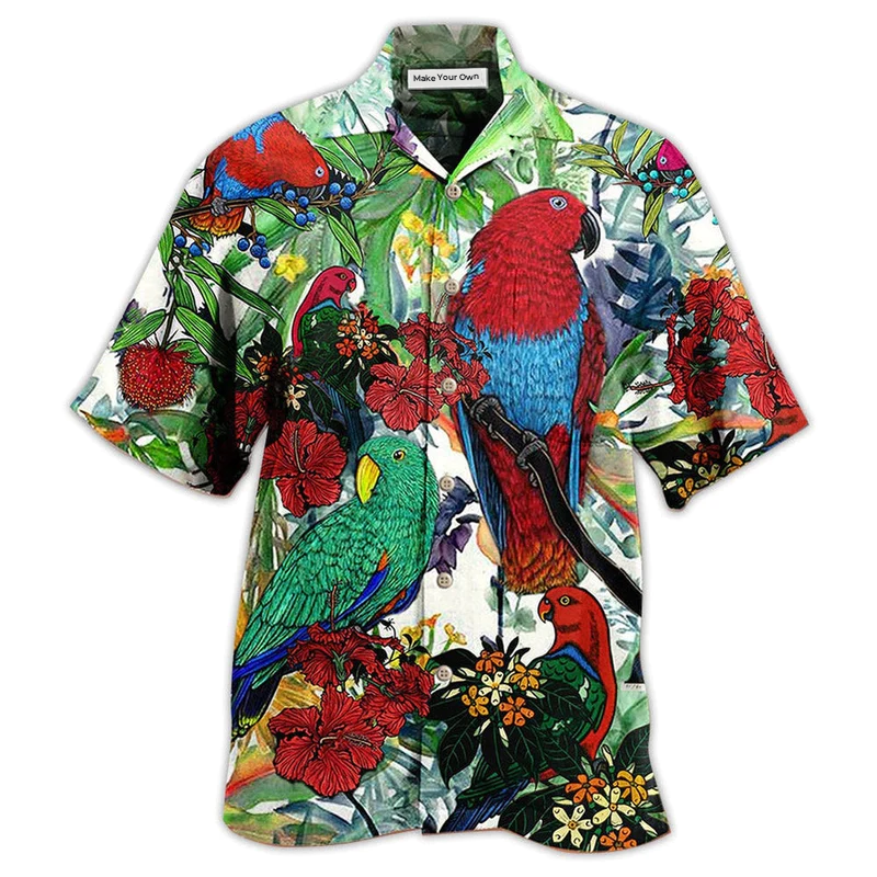 Hawaiian Shirt / Adults / S Parrot Red And Green Style - Hawaiian Shirt - Reefox