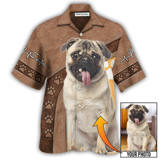 Pug / Adults / S Dog Paw My Lovely Dog Classic Custom Photo Personalized - Hawaiian Shirt - Reefox