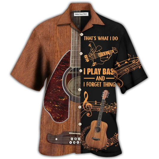 Hawaiian Shirt / Adults / S Guitar That's What I Do I Play Bass - Hawaiian Shirt - Reefox