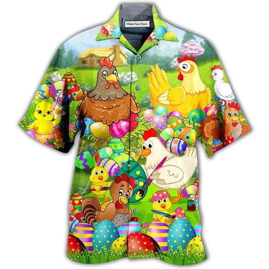 Hawaiian Shirt / Adults / S Chicken Easter Eggs So Cute - Hawaiian Shirt - Reefox