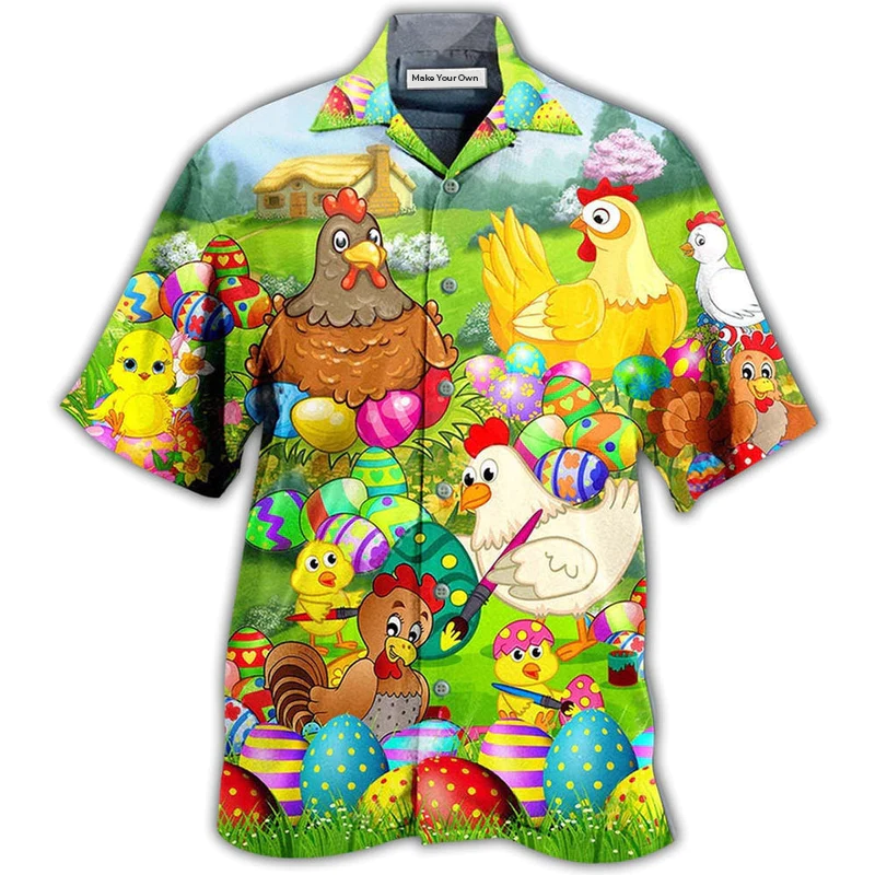 Hawaiian Shirt / Adults / S Chicken Easter Eggs So Cute - Hawaiian Shirt - Reefox