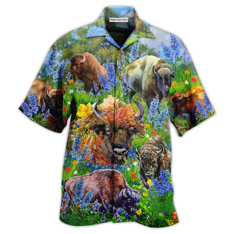 Hawaiian Shirt / Adults / S Buffalo Love Animals - Hawaiian Shirt - Reefox