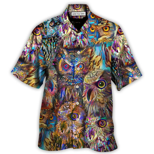 Owl Wild Animal Neon Colorful - Hawaiian Shirt - Reefox