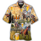Hawaiian Shirt / Adults / S Beer And Horse Racing On The Steppe - Hawaiian Shirt - Reefox