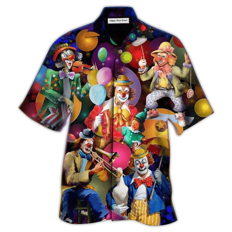 Hawaiian Shirt / Adults / S Clown Funny Happy Love Life - Hawaiian Shirt - Reefox