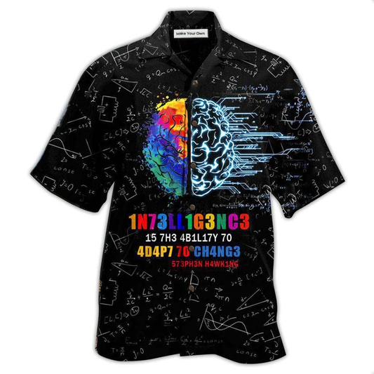 Hawaiian Shirt / Adults / S Intelligence Funny Black Style - Hawaiian Shirt - Reefox