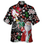 Hawaiian Shirt / Adults / S Christmas Snowyday With Santa And Snowman - Hawaiian Shirt - Reefox