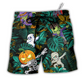 Beach Short / Adults / S Halloween Dabbing Skeleton Zombie Style - Beach Short Reefox - Owls Matrix LTD