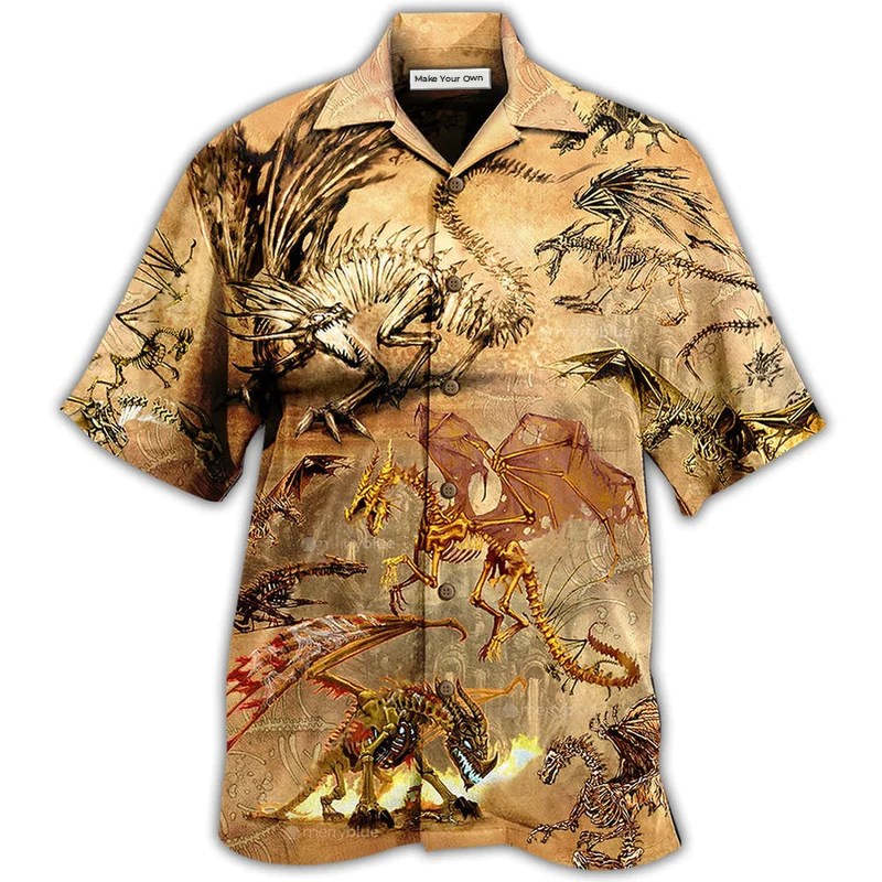 Hawaiian Shirt / Adults / S Dragon Skull Love Life Love Desert - Hawaiian Shirt - Reefox