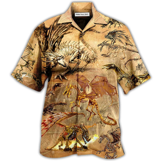Hawaiian Shirt / Adults / S Dragon Skull Love Life Love Desert - Hawaiian Shirt - Reefox