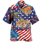 Hawaiian Shirt / Adults / S Octopus Independence Day USA Flag - Hawaiian Shirt - Reefox