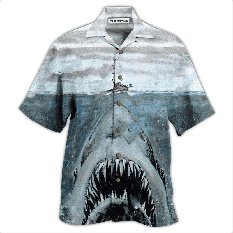 Hawaiian Shirt / Adults / S Shark Let Shark Kiss You - Hawaiian Shirt - Reefox