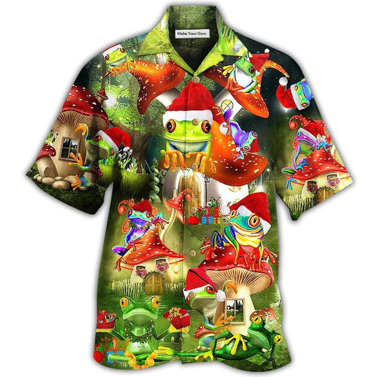 Hawaiian Shirt / Adults / S Frog Lover Christmas - Hawaiian Shirt - Reefox