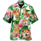 Hawaiian Shirt / Adults / S Shiba Inu Tropical Leaf Floral Style - Hawaiian Shirt - Reefox