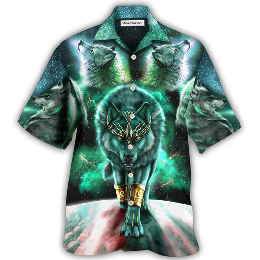 Hawaiian Shirt / Adults / S Wolf Warrior Galaxy Style - Hawaiian Shirt - Reefox