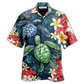 Hawaiian Shirt / Adults / S Turtle Love Flowers - Hawaiian Shirt - Reefox