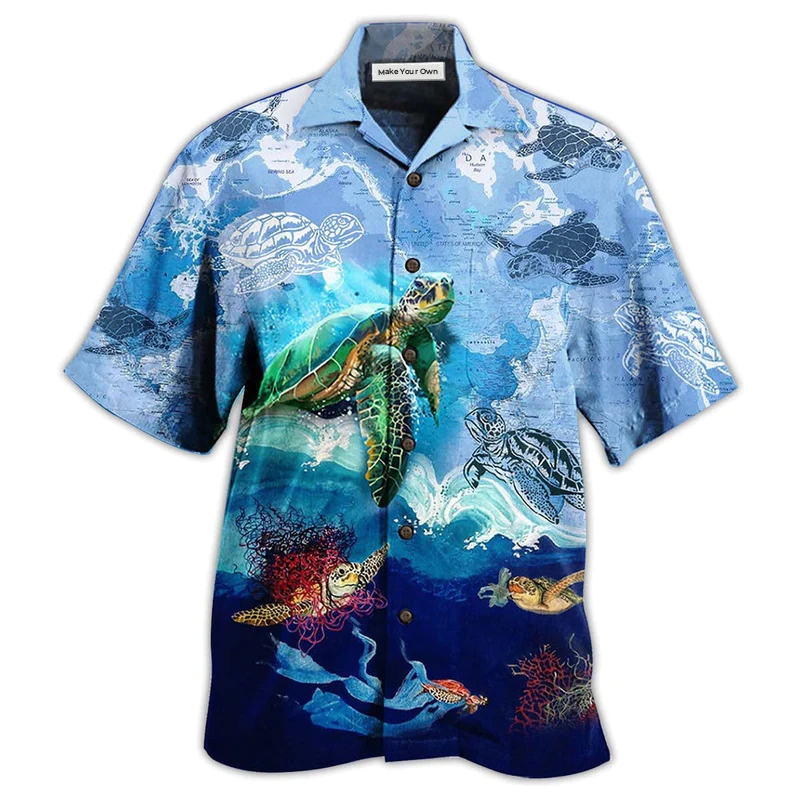Hawaiian Shirt / Adults / S Turtle Go With The Flow - Hawaiian Shirt - Reefox