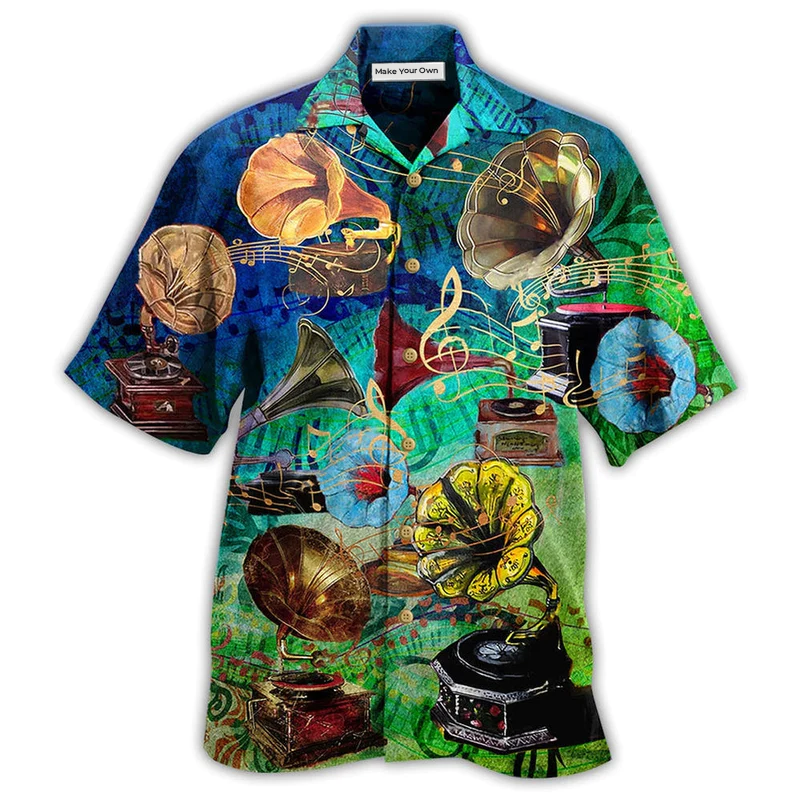 Hawaiian Shirt / Adults / S Gramophone Music My Life - Hawaiian Shirt - Reefox
