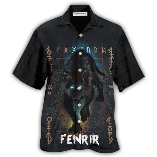 Hawaiian Shirt / Adults / S Viking Wolf Fenrir - Hawaiian Shirt - Reefox