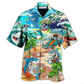Hawaiian Shirt / Adults / S Shark And Skeletons On Beach Party - Hawaiian Shirt - Reefox