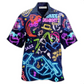 Hawaiian Shirt / Adults / S Saxophone Love Neon - Hawaiian Shirt - Reefox