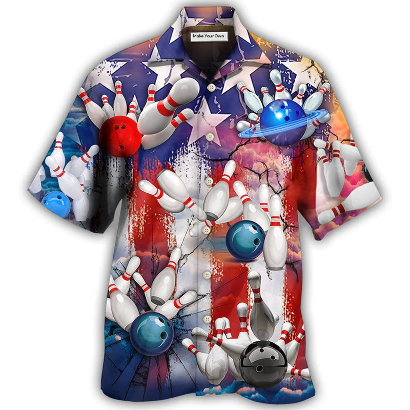 Hawaiian Shirt / Adults / S Bowling Independence Day - Hawaiian Shirt - Reefox