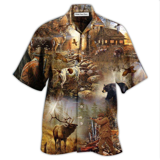 Hawaiian Shirt / Adults / S Hunting Rise Shine It's Hunting Time Cool - Hawaiian Shirt - Reefox