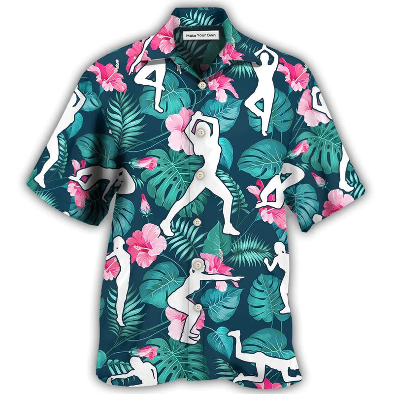 Aerobics Tropical Floral - Hawaiian Shirt - Reefox