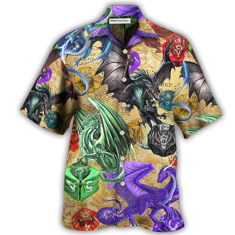 Hawaiian Shirt / Adults / S Dragon D20 Love Life Amazing Style - Hawaiian Shirt - Reefox