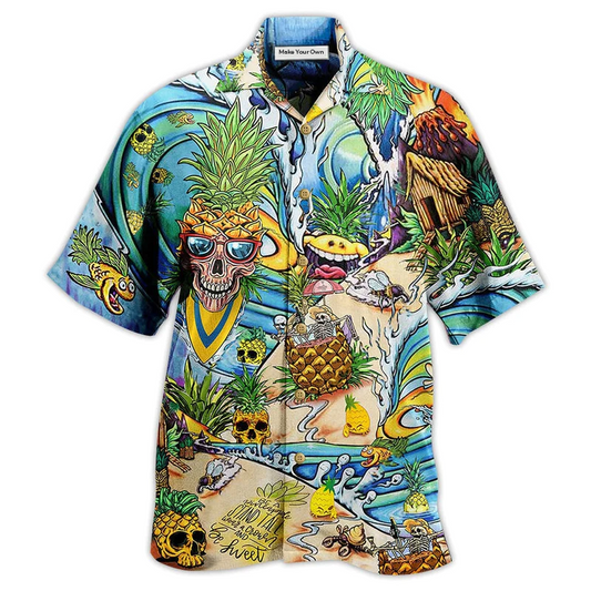 Hawaiian Shirt / Adults / S Skull Pineapple Fruit Amazing - Hawaiian Shirt - Reefox