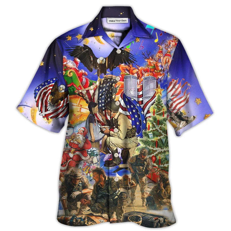 Hawaiian Shirt / Adults / S Veteran Christmas Merry Christmas Twinkle Style - Hawaiian Shirt - Reefox