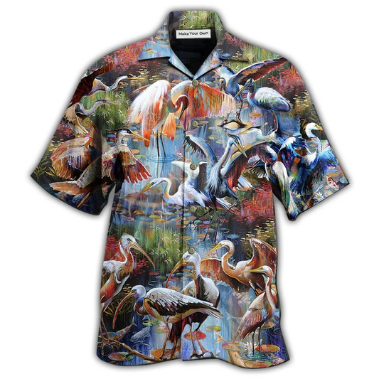 Hawaiian Shirt / Adults / S Stork Bird Migration - Hawaiian Shirt - Reefox