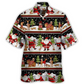 Hawaiian Shirt / Adults / S Christmas Happy Night With Santa Reindeer And Bear - Hawaiian Shirt - Reefox