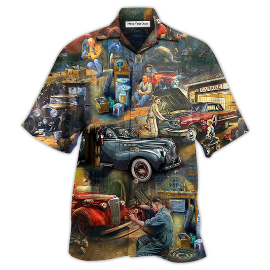 Hawaiian Shirt / Adults / S Car Fix Life Vintage - Hawaiian Shirt - Reefox