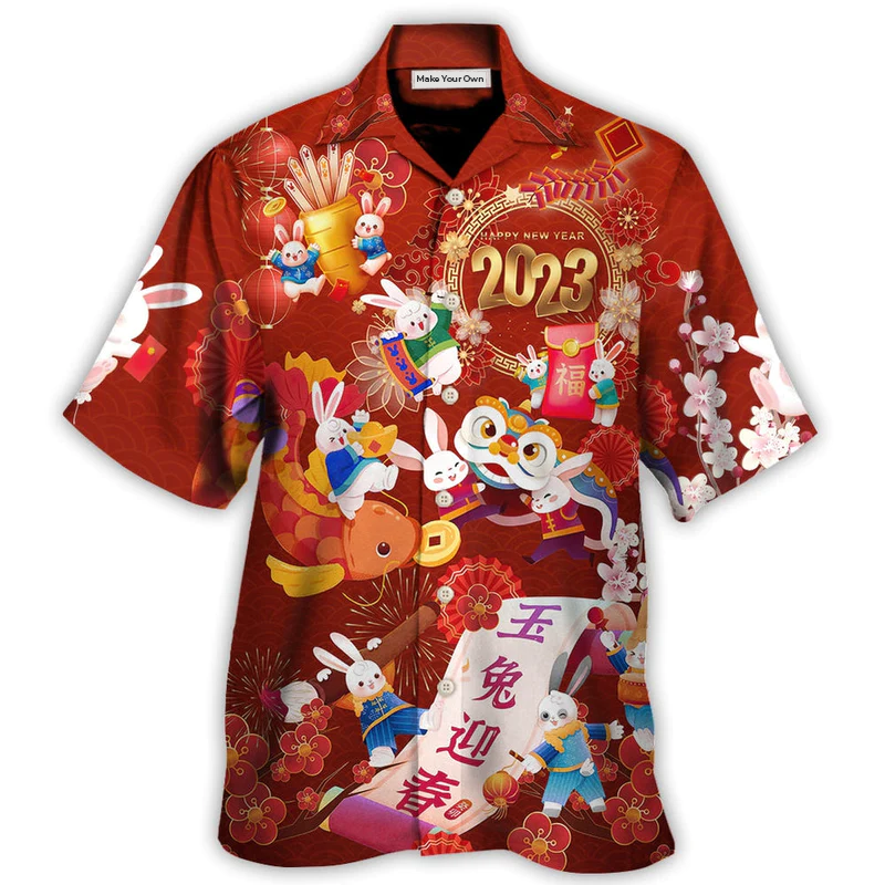 Chinese Lunar Year Rabbit Happy New Year 2023 - Hawaiian Shirt - Reefox